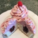 Sugarloaf Swirl Cupcake: Vanilla cupcake with raspberry filling, raspberry buttercream and a raspberry