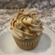 Caramel Cashew Bar Cupcake: Vanilla cupcake with salted caramel buttercream, caramel sauce drizzle and chopped cashews