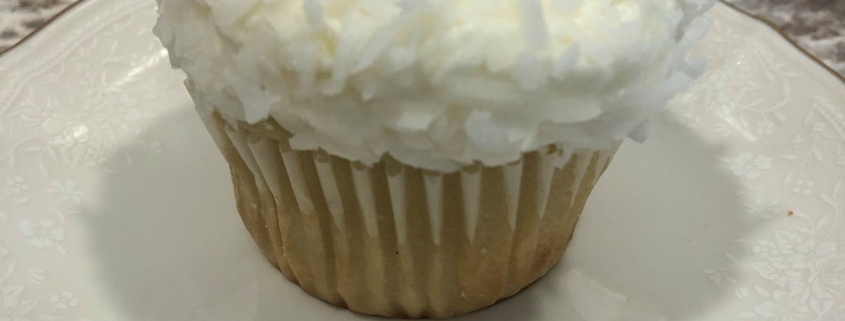 First Love Cupcake: Lemon cupcake with coconut buttercream and coconut