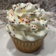 The Acadia Cupcake: Vanilla bean cupcake with vanilla buttercream and sprinkles
