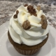 Perfect Pumpkin Cupcake: Pumpkin spice cupcake with cream cheese buttercream and candied walnuts