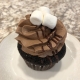 Chocolate Marshmallow Cupcake: Chocolate cake with marshmallow filling, chocolate buttercream, chocolate ganache drizzle and mini marshmallows (nut-free version of Rocky Trails)