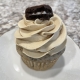 Caribou Cookie Cupcake: Cookies-n-creme cupcake with coffee buttercream and chocolate covered Oreo