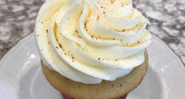 Laura's Eggnog Cupcake: Eggnog cupcake with eggnog buttercream and a dusting of nutmeg