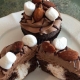 Rocky Trails Cupcake: Chocolate cupcake with marshmallow filling, chocolate buttercream, chocolate ganache drizzle, almonds and mini marshmallows