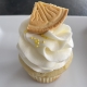 Lemonade Cupcake: Lemon cupcake with lemon buttercream, yellow sprinkles and a cookie