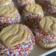 Trefoil Cupcakes: Vanilla cupcake with Vanilla buttercream, sprinkles and a cookie